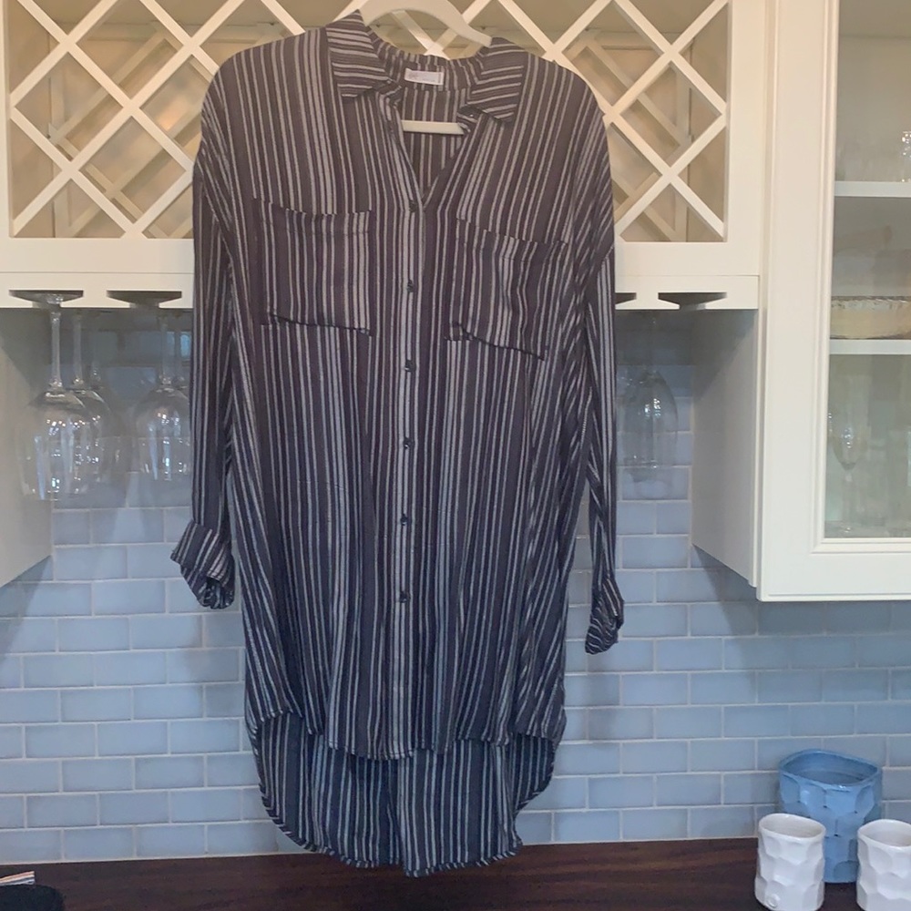 Gentle Fawn over-sized button-down striped top